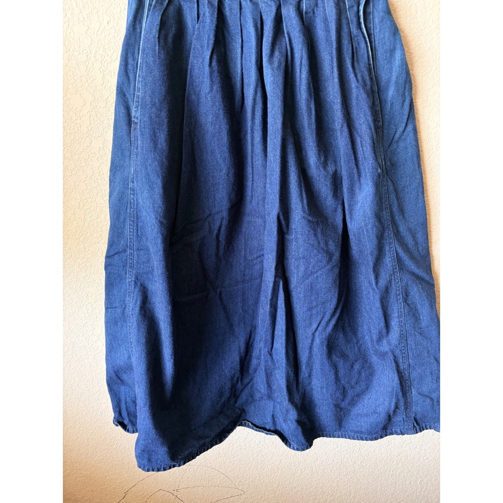 Vtg Calvin Klein Denim Midi 24in Skirt Blue Pleated High Waist Made in Japan 6 - Picture 4 of 9